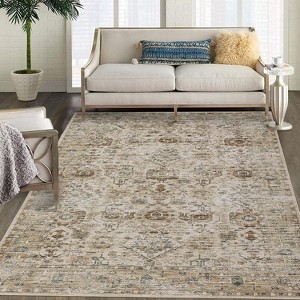 Washable Hallway Runner Rug, Ultra-Thin Non-Slip Low-Pile Vintage Indoor Carpet for Kitchen, Laundry, Bedside Accent - 1 of 4