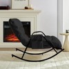 Mjkone Adjustable Widen Rocking Chair,Modern Lounge Nursery with Iron Frame - 3 of 4