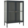 vidaXL Sideboard Anthracite 29.5"x13.8"x41.3" Steel and Glass - 2 of 4