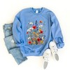 Simply Sage Market Women's Graphic Sweatshirt Blue and Red Wildflowers - 3 of 4