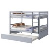NicBex Full Over Full Bunk Bed with Trundle,Loft Bed with Ladder and Convertible to 2 Full Size Bed for Bedroom,White - 4 of 4