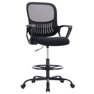 FURNIinspire Task and Office Chairs Adjustable Home Office Chair Comfy Computer Chair Swivel Chair with Armrest, Black, 20.8"*48.82"*20.08" - 1 of 4