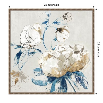 Gold Rosa II Floral Canvas Print with Bronze Frame, 22 x 22 inches