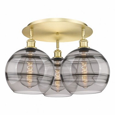 Rochester - 3 Light Flush Mount In Industrial Style-12.63 Inches Tall and 21.75 Inches Wide