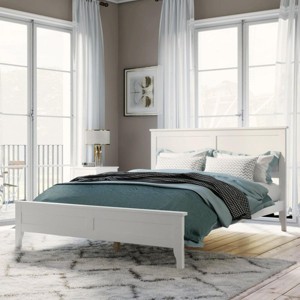 Streamdale Modern White Solid Wood Full Platform Bed - 1 of 4