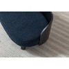 Gulches Scandinavian Style Small and Medium-sized Dogs Pet Sofa with Solid Wood Legs, Curved Black Wood Back, Velvet Cushion in Dark Blue - 3 of 4