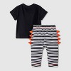 Baby Bloomer Milk Monster Top & Bottom Set - Cat & Jack™ Black - 2 of 4