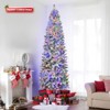 6ft Pre-Lit Pencil Snow Flocked Christmas Tree Hinged Artificial Xmas Tree W/ Remote-controlled Multi-Color - image 2 of 4