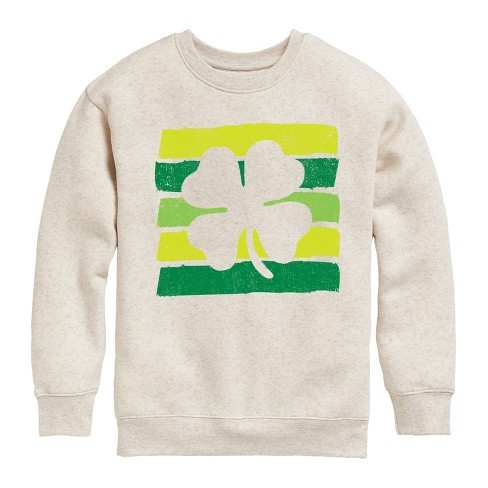 Boys' - Instant Message - St. Patrick's Day Outlined Shamrock Graphic Long Sleeve Fleece Sweatshirt - image 1 of 3