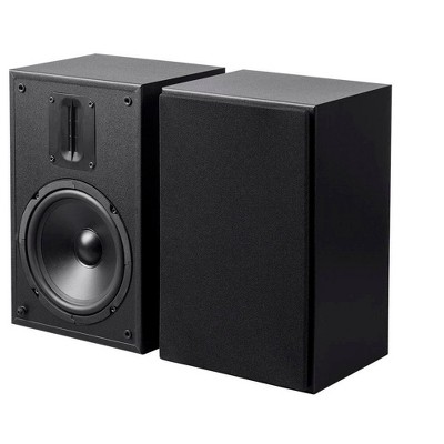 Monoprice 6.5in and Ribbon Tweeter 2-Way Bookshelf Speakers (Pair)  Black