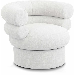 Meridian Furniture,Valentina Linen Textured Fabric Accent Swivel Chair - 1 of 4