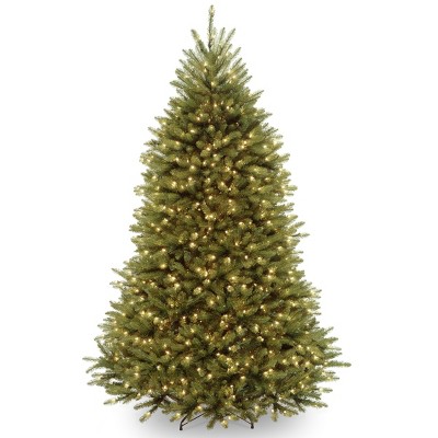 National Tree Company Pre-Lit Artificial Full Christmas Tree, Green, Dunhill Fir, Dual Color Lights, Includes PowerConnect and Stand, 6.5 Feet