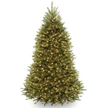 National Tree Company 6.5 ft Pre-Lit Artificial Full Christmas Tree, Green, Dunhill Fir, White Lights, Includes Stand