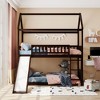 House Shape Twin Over Twin Bunk Bed with Slide - ModernLuxe - 2 of 4