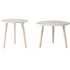 Vynxaria S/2 Nature-Inspired Side Tables: MDF Set with Painted Floral Tops, Small & Large for Living Room/Bedroom - 3 of 4