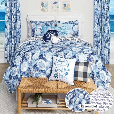 The Lakeside Collection Niko Coastal Quilt Ensemble - Full/Queen
