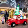 Costway 8FT Wide Inflatable Santa Claus Driving a Car w/ LEDs & Air Blower - image 2 of 4