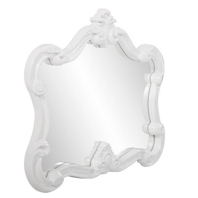 Veruca Glossy White Ornate Kids Wall Mirror 28" x 32"