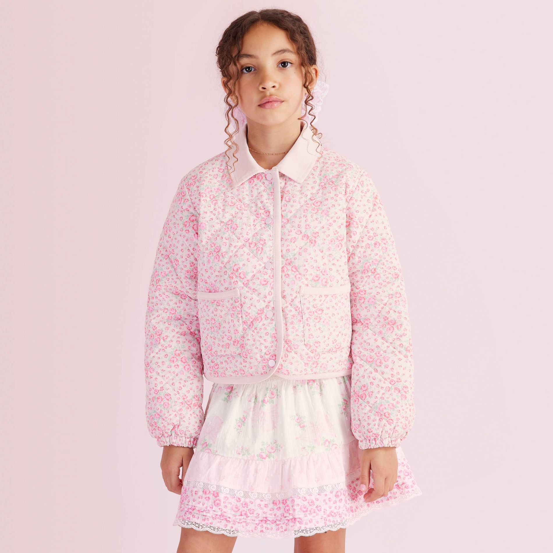 Girls' Charlotte Roseheart Quilted Barn Jacket - LoveShackFancy x Target Rose Pink