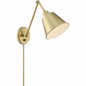 Crystorama Lighting Mitchell 1 - Light Swing Arm Lamp in  Aged Brass - 1 of 4