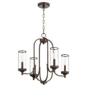 Quorum Lighting Collins 4-Light Chandelier, OB, 17W, 25.5H, Chain Hanging, 4 Bulbs, 240W, Dry Rated - 1 of 1