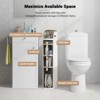 Slim Bathroom Storage Cabinet, Narrow Cabinet with Drawers,Wheels, Handle,Toilet Paper Holder, Plastic Rolling Floor Organizer for Bathroom, Kitchen - 4 of 4