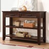 COWLOWN Console Table with 2 Drawers & Shelves, Solid Wood Sofa Table for Living Room, Entryway & Kitchen - 3 of 4