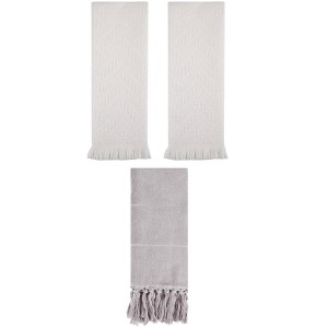 REGALWOVEN 3 Packs Cotton Soft Absorbent Boho Turkish Decorative Hand Towels - 1 of 4