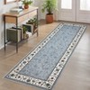 Washable Floral Print Geometric Bordered Rugs for Living Room, Ultra Thin Non Slip Retro Accent Large Carpet for Bedroom Dining Room - 3 of 4