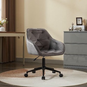 CAVINAS Velvet Home Office Chair, Home Desk Chair with Wheels, Upholstered Swivel Office Chair with Wide Backrest, Vanity Chairs, Computer Chair - 1 of 4