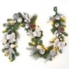 Artificial Pre-Lit Christmas Garland Decoration, 6FT Pre-Lit Christmas Garland with 20 LED Lights,with Pinecones, Berries, Bows, - 2 of 4