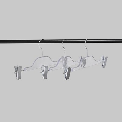 WeThinkStorage 9pk Clear Heavyweight Plastic Hangers Glossy Transparent