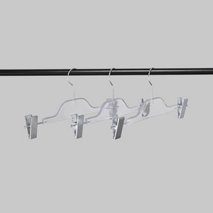 WeThinkStorage 9pk Clear Heavyweight Plastic Hangers Glossy Transparent - 1 of 4