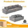 MYINDA 102.4 " Plush Corduroy Sofa,Modern Upholstered Cloud Couch,Convertible Deep Seat Sofa with Ottoman for Living Room - 2 of 4