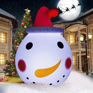 WOPET 3FT Inflatable Snowman Outdoor Christmas Decoration - Rotating LED Lights, Foldable for Lawn & Yard Decor - 1 of 1