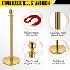 COZONY Stanchions and Velvet Ropes, Crowd Control Barriers, Red Carpet Queue Poles, Gold, Easy Assembly for Events, 10 post 8 rope - 2 of 4