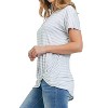 Women's Stripe Keyhole Bottom Twist Top - First Love - 3 of 4