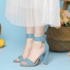 Perphy Women's Open Toe Ankle Strap Block Heel Sandals - 4 of 4