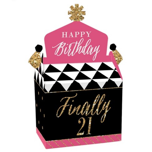 Set of 12 Birthday Party Favors, 21st Birthday Party Favors, Personalized  Favors, Personalized Clear Acrylic Square Box With Labels DM38 