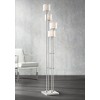 Possini Euro Design Athena Modern Floor Lamp 72" Tall Brushed Nickel 4 Light Tree Clear Outer Opal Inner Double Glass Shade for Living Room Bedroom - 2 of 4