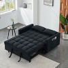 Moncamel Modern Velvet Sofa 3-in-1 Convertible Sleeper Sofa with Pull-Out Bed, Backrest, Pillows & Pockets - Perfect for Small Spaces Living Room - 2 of 4