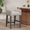 Ridstar Dwarf Stool with Upholstery For Dining Room & Counter-Gray - 4 of 4
