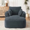 AENKYO Oversized Sleeper Sofa Bed & Cloud Lounge Chair, Corduroy Upholstered Sofa No Assembly Required for Living Room - 2 of 4