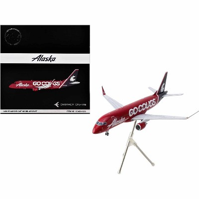 Embraer ERJ-175 Commercial Aircraft "Alaska Airlines" Red w/Gray "Gemini 200" Series 1/200 Diecast Model Airplane by GeminiJets