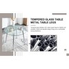 PAGED 36 Inch Round Dining Table with Glass Top, Modern Minimalist Kitchen Table with Metal Legs for Living Room - 3 of 4