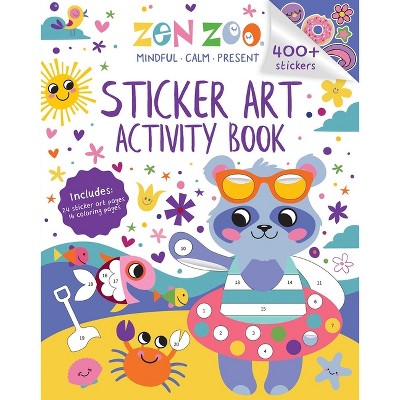 Zen Zoo: Sticker Art & Coloring - (Paperback)