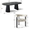 5 Piece Dining Set for 4,Extendable Wood Dining Table with 4 Upholstered Velvet Dining Chairs with Arm for Dining Room,Kitchen-Maison Boucle - 3 of 4