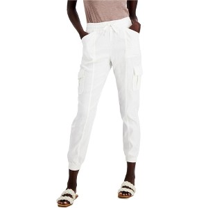 I-N-C Womens Solid Utility Casual Jogger Pants, White, X-Small - 1 of 1