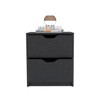Vynxaria Nightstand Gandu, Two Drawers, Black Wengue Finish - 4 of 4