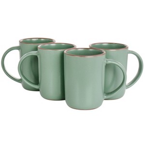 Gibson Elite Dumont 4 Piece 17oz Terracotta Mug Set in Green - 1 of 4